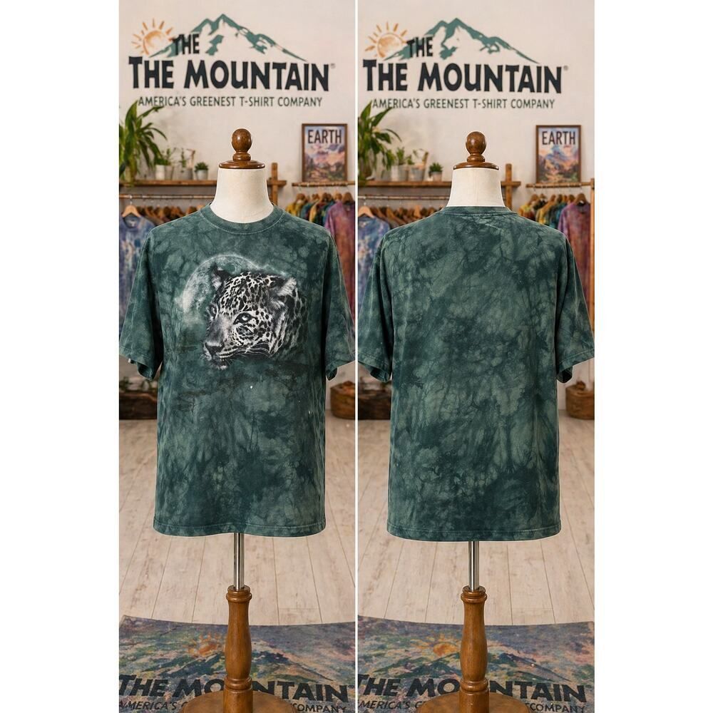 The Mountain Leopard Moon Tee XL Tie Dye Animal Graphic Shirt